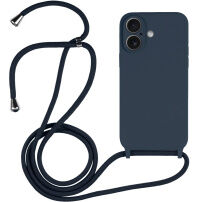 Silikonový kryt se šňůrkou pro iPhone 17 - tmavě modrý