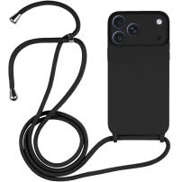 Silikonový kryt se šňůrkou pro iPhone 17 Pro - černý