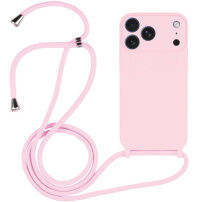 Silikonový kryt se šňůrkou pro iPhone 17 Pro Max - růžový