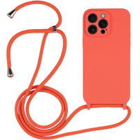 Silikonový kryt se šňůrkou pro iPhone 14 Pro Max - oranžový
