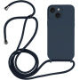 Silikonový kryt se šňůrkou pro iPhone 13 - tmavě modrý