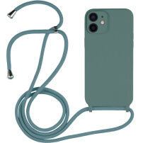 Silikonový kryt se šňůrkou pro iPhone 12 - mentolový