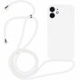 Silikonový kryt se šňůrkou pro iPhone 12 - bílý