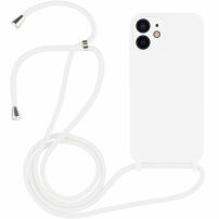 Silikonový kryt se šňůrkou pro iPhone 12 - bílý