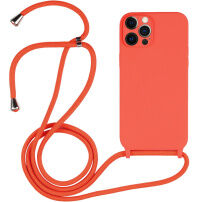 Silikonový kryt se šňůrkou pro iPhone 12 Pro - oranžový