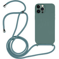 Silikonový kryt se šňůrkou pro iPhone 12 Pro - mentolový