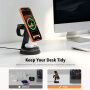 Q36-A Qi2 3v1 magnetický bezdrátový stojánek s lampou pro iPhone / Apple Watch / AirPods - 25W - bílý