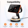 Q36-A Qi2 3v1 magnetický bezdrátový stojánek s lampou pro iPhone / Apple Watch / AirPods - 25W - černý