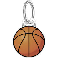 Transparentní obal se vzorem a karabinou pro AirTag 1 / 2 - basketbalový míč
