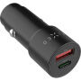 FIXED autonabíječka s porty USB-C / USB-A - 63W - černá