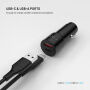 FIXED autonabíječka s porty USB-C / USB-A - 63W - černá