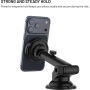 FIXED MagCool 2 XL magnetický držák do auta na sklo a palubní desku s bezdrátovým nabíjením pro iPhone - černý