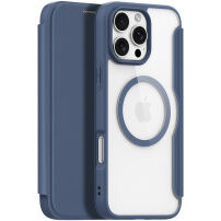 DUX DUCIS Skin X flipové pouzdro s MagSafe pro iPhone 16 Pro Max - tmavě modré