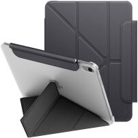 UNIQ Camden Lite pouzdro s origami stojánkem a prostorem na Apple Pencil pro iPad 10,9" (2022) / 11" (2025) - tmavě šedé