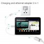 Kabel / adaptér pro současné nabíjení a připojení ethernet kabelu pro iPhone / iPad - 1m - bílý