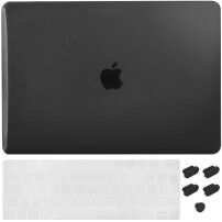 ENKAY 3v1 lesklý kryt s ultra tenkým krytem EU klávesnice a záslepkami portů pro MacBook Pro 13" s Touch Barem (A1706 / A1989 / A2159) - černý