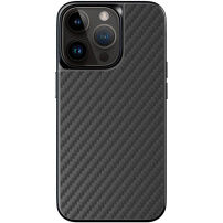 EPICO Hybrid Carbon kryt se vzorem karbonových vláken a MagSafe pro iPhone 14 Pro Max - černý