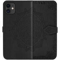 Flipové pouzdro se vzorem mandaly pro iPhone 11 - černé