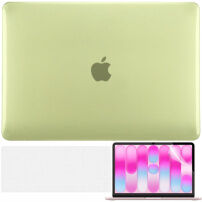 ENKAY 3v1 lesklý kryt s ultra tenkým krytem EU klávesnice a fólií na displej pro MacBook Neo (A3404) - citrusově žlutý