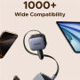 UGREEN EC604 sada autonabíječky s porty 2x USB-C / USB-A a výsuvného kabelu USB-C - 145W - 70 cm - šedá