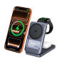 Q29 Qi2.2 3v1 skládací magnetický bezdrátový stojánek pro iPhone / Apple Watch / AirPods - 25W - šedý