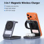 Q29 Qi2.2 3v1 skládací magnetický bezdrátový stojánek pro iPhone / Apple Watch / AirPods - 25W - šedý