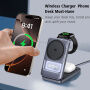 Q29 Qi2.2 3v1 skládací magnetický bezdrátový stojánek pro iPhone / Apple Watch / AirPods - 25W - šedý