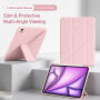 XDcase Y-fold pouzdro s origami stojánkem a prostorem na Apple Pencil pro iPad Air 4 (2020) / Air 5 (2022) / Air 11" (2024-2026) - růžové