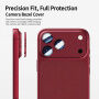 XDcase tvrzené sklo s kovovým rámečkem k ochraně čoček fotoaparátu pro iPhone 18 Pro - vínové
