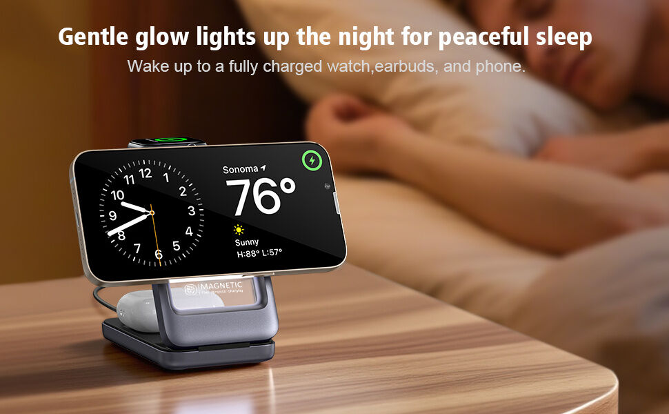 Q29 Qi2.2 3v1 skládací magnetický bezdrátový stojánek pro iPhone / Apple Watch / AirPods - 25W - šedý Q29 Qi2.2 3v1 skládací magnetický bezdrátový stojánek pro iPhone / Apple Watch / AirPods - 25W - šedý