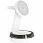 Q36-A Qi2 3v1 magnetický bezdrátový stojánek s lampou pro iPhone / Apple Watch / AirPods - 25W - bílý