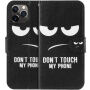 Flipové pouzdro se vzorem pro iPhone 11 Pro - Don't touch my phone