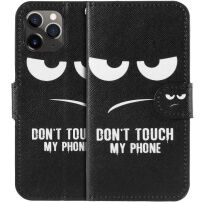 Flipové pouzdro se vzorem pro iPhone 11 Pro - Don't touch my phone