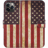 Flipové pouzdro se vzorem pro iPhone 11 Pro - retro vlajka USA