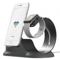 Hliníková nabíjecí stanice pro iPhone / Apple Watch - šedá