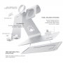 Bestand 3v1 stojánek pro iPhone / Apple Watch s Lightning konektorem pro nabíjení AirPods - stříbrný