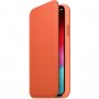 Apple Folio kožené flipové pouzdro pro iPhone XS - tmavě oranžové