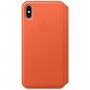 Apple Folio kožené flipové pouzdro pro iPhone XS Max - tmavě oranžové