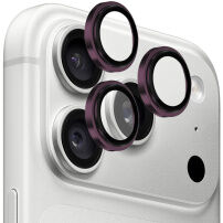Rurihai tvrzená skla s kovovým rámečkem k ochraně čoček zadního fotoaparátu pro iPhone 18 Pro / 18 Pro Max - vínová