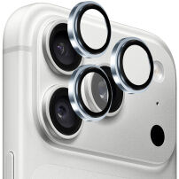 Rurihai tvrzená skla s kovovým rámečkem k ochraně čoček zadního fotoaparátu pro iPhone 18 Pro / 18 Pro Max - modrá