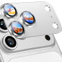 Rurihai tvrzené sklo s kovovým rámečkem k ochraně čoček fotoaparátu pro iPhone 18 Pro Max - stříbrné