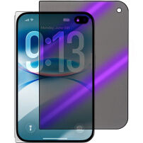 Matné tvrzené Anti-Spy a Anti-Blue-Ray sklo s černým rámečkem na přední displej pro iPhone Duo
