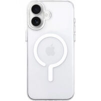Transparentní kryt z tvrdého plastu s bílým MagSafe pro iPhone 16 Plus - čirý