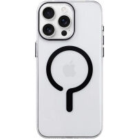 Transparentní kryt z tvrdého plastu s černým MagSafe pro iPhone 16 Pro Max - čirý