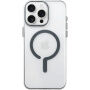 Transparentní kryt z tvrdého plastu s šedým MagSafe pro iPhone 16 Pro Max - čirý