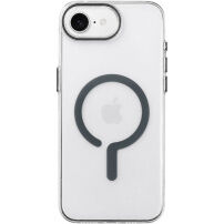 Transparentní kryt z tvrdého plastu s šedým MagSafe pro iPhone 16e / 17e - čirý