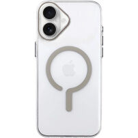 Transparentní kryt z tvrdého plastu s béžovým MagSafe pro iPhone 17 - čirý