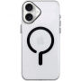 Transparentní kryt z tvrdého plastu s černým MagSafe pro iPhone 17 - čirý
