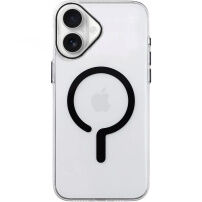 Transparentní kryt z tvrdého plastu s černým MagSafe pro iPhone 17 - čirý