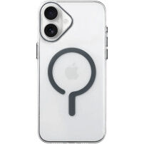 Transparentní kryt z tvrdého plastu s šedým MagSafe pro iPhone 17 - čirý